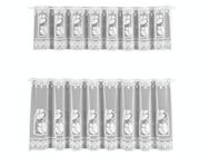 Weckbrodt Scheibengardine Aachen, Stangendurchzug (2 St), halbtransparent, Jacquard, Bistro, Jacquard, halbtransparent, 2teiliges Set, Gardine, Store