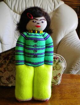 Strick/Häkel-Puppe,handgemacht,Einzelstück,ca. 35 cm - Linnich