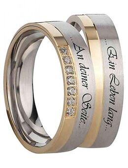 Bicolor Sterling Silberring SR992-SR993g - Aholming