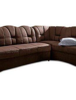 DOMO collection Ecksofa Papenburg, zeitlose Rückensteppung, elegante Armlehne, L-Form, mit Ottomane, wahlweise mit Bettfunktion