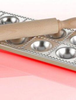 imperia Ravioliform Ravioli Chef, Aluminium, für 12 Ravioli, inkl. Nudelholz, Aluminium