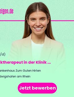 Musiktherapeut (m/w/d) in der Klinik für Psychiatrie und Psychotherapie - Ludwigshafen (Rhein)