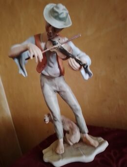 Der Geigenspieler, Steingut- Figur, 30cm hoch, unbeschädigt, gestempelt - Nürnberg Zentrum
