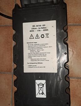 Clean-Mobile Akku 17Ah, Nennspannung 48 VDC für PG-Bikes / Third Element eSpire (defekt) - Gießen