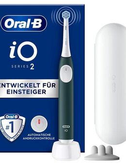 Oral-B Elektrische Zahnbürste iO Series 2, Aufsteckbürsten: 1 St., für die sanfte Reinigung, Reise-Etui, Aufsteckbürstenhalter