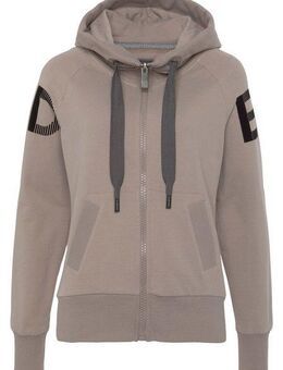 Elbsand Sweatjacke Kekoa mit großem Logodruck hinten, bequeme Freizeitjacke mit Taschen