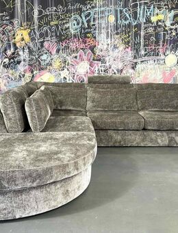 XXL-Sofa „Grazia“ Grau/Braun – 280×280 cm, viele Kissen, sofort verfügbar - Delmenhorst