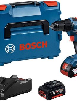 Bosch Professional Akku-Bohrschrauber GSR 18V-55, max. 1800 U/min, (Set), mit 2 Akkus 18V/4,0Ah, Ladegerät und L-Boxx