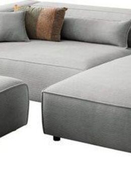 LeGer Home by Lena Gercke Ecksofa PIARA XXL, L-Form, Schlaffunktion, Cord, Leinenoptik o. Strukturstoff, Hocker stellbar zum Schlafsofa (Krokodilverbinder), tiefe Sitzfläche