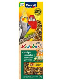 Vitakraft Kräcker Großsittich - 2 x 2 Sticks Honig & Eukalyptus
