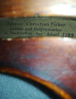 Alte Geige von Johann Christian F i c k e r - Altena