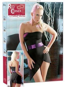 Trägerloses Minikleid schwarz/lila Gr. XS - Espenau