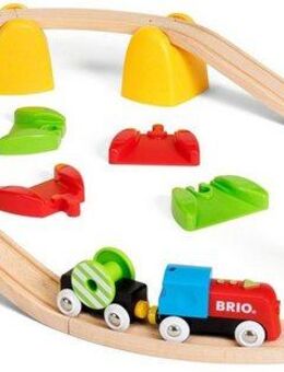BRIO® Spielzeug-Eisenbahn BRIO® WORLD, Mein erstes BRIO® Bahn Set mit Batterielok, (Set), FSC® - schützt Wald