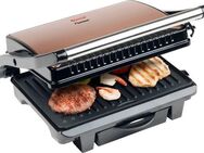 bestron Kontaktgrill ASW113CO auch als Sandwich-/Panini-Kontaktgrill einsetzbar, 1000 W, antihaftbeschichtet, mit Auffangschale, Kupfer