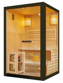 Sanotechnik Sauna PANORAMA black, BxTxH: 130 x 120 x 200 cm