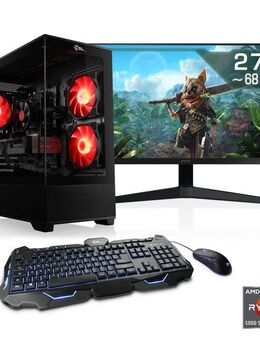 CSL AeroVision V24355 Gaming-PC-Komplettsystem (27", AMD Ryzen 5 5500, GeForce RTX 4060, 32 GB RAM, 1000 GB SSD)