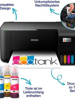 Epson EcoTank ET-2862 Multifunktionsdrucker, (WLAN (Wi-Fi), Einfaches, unkompliziertes Tintentanksystem zum Nachfüllen)