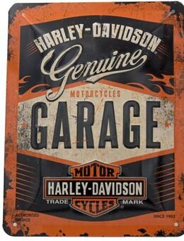 Tolles Harley-Davidson Blechschild Garage Biker Motorrad 15x20 cm - München