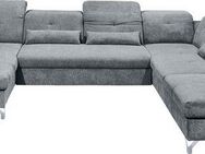 ED EXCITING DESIGN Wohnlandschaft Melfi U-Form mit Bettfunktion, Bettkasten, Arm- & Kopfteilverstellung & 3 Nierenkissen