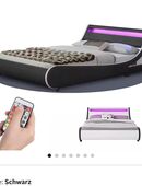 Juskys Polsterbett Valencia, 180x200 cm, mit Matratze und LED-Leiste, Beleuchtung steuerbar in 79822