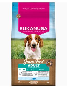 Eukanuba Grain Free Adult Small & Medium mit Seefisch - Sparpaket: 2 x 3 kg