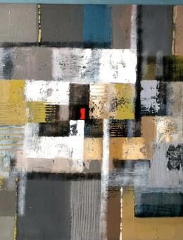 Großes neues BALI-Gemälde (100x110cm), Vielfarbige Komposition mit rotem Viereck!!!! - Berlin