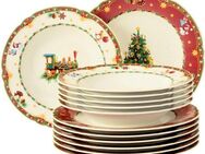 Seltmann Weiden Tafelservice Teller Set Weihnachten, Advent, Geschirr-Set Marie-Luise (12-tlg), 6 Personen, Porzellan, mit weihnachtlichem Dekor, Made in Germany, 12 Teile, für 6 Personen