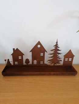 Winterlandschaft Tablett Edelrost - Kraftisried