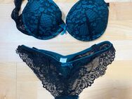 Dessous getragen Spitze Blau Schwarz Slip BH - Dieburg