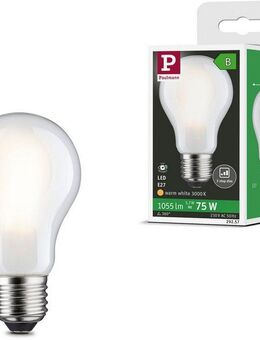 Paulmann LED-Leuchtmittel Eco-Line Filament 230V LED Birne E27 1055lm 5,7W 3000K dimmbar Matt, E27, 1 St., Warmweiß