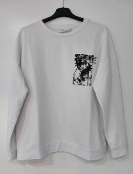 Cartoon Damen Sweatshirt weiß mit Print, lässige Form, Gr. 40 - Celle