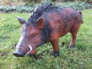 Dekofigur Wildschwein mittelgroß stehend Gartendeko - Hergisdorf