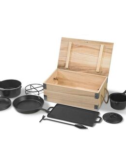 Grill BBQ Dutch Oven Set, 7-teilig in Holzkiste - Wuppertal