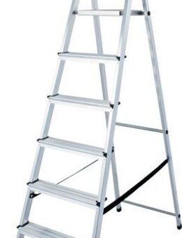 KRAUSE Stehleiter Safety, Aluminium, 1x7 Stufen, Arbeitshöhe ca. 350 cm