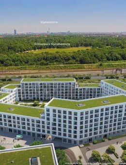 Neubau 2 Zi.-Dachterrassen-Wohnung mit Einbauküche, TG-Garage nahe dem Schloßpark Nymphenburg - München