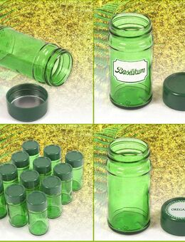 Gewürzgläser Set 12 Stück, grünes Glas, Glasbehälter - Hannover Vahrenwald-List