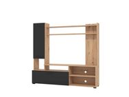 INOSIGN Wohnwand Braga Wohnwand, Mediawand, Anbauwand, für TV bis 60', Breite 169 cm, (Komplett-Set, 3-St), Set besteht aus Standregal, TV-Board und Wandregal, in Artisan Eiche
