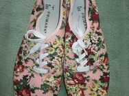 NEU ungetragen * Romantik * Rosen * Blüten * Flower- Power * Freizeit * Stoff * Chucks * Sneaker * Schnür- Schuhe "PRIMARK" Gr. 40/ 7 * rosé * grün * gelb * dunkel- bordaux- rot * weiß * RAR * - Riedlingen