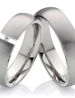 Titan ringe Paar LUC14 mit Zirkonia oder Diamant - Aholming