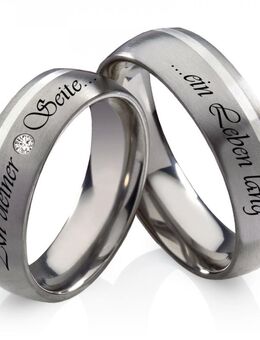 925 Silbereinlage in Titanringe T064 mit Außengravur - Aholming