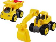 BIG Spielzeug-Baumaschine Power-Worker Mini, (Set, bestehend aus Kipper und Bagger), Sandspielzeug, Made in Germany