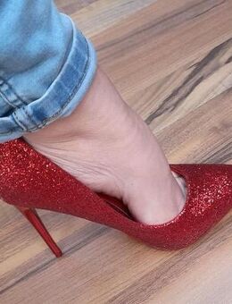 Sexy rote Glitzer Pumps High Heels Gr. 36 * NEU * - Trier