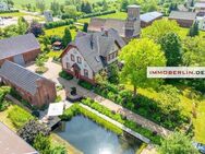 IMMOBERLIN:DE - Grandioses Anwesen mit sanierter historischer Villa + ausbaufähigen Scheunen + Schwimmteich - Zahna-Elster Zentrum