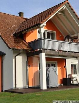 Den Morgenespresso genießen auf Ihren überdachten Balkon mit Blick auf Felder und Wiesen - Reichertshofen