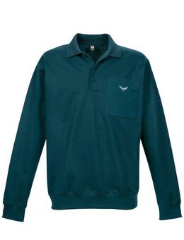 Trigema Sweatshirt TRIGEMA Langarm Polo aus Sweat-Qualität
