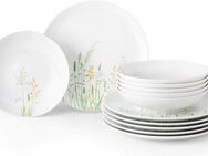 Seltmann Weiden Tafelservice Geschirr-Set, 12 Teile, Liberty Meadow Grasses (12-tlg), 6 Personen, Porzellan, mit Gräsermotiv, Made in Germany