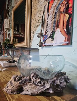 Schale, Wurzelholz Glasvase, Dekoration Obstschale Gamalholz Unikat Bowl Decoration Durchmesser 27cm - Wehr (Rheinland-Pfalz)