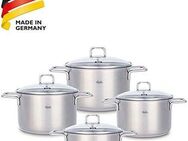 Fissler Topf-Set Hamburg, Edelstahl 18/10 (Set, 4-tlg., je 1 Kochtopf Ø 16, 20, 24 cm, 1 Bratentopf Ø 20 cm, mit Deckel), Induktion Made in Germany - Premium Qualität