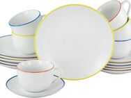 my home Kaffeeservice Angi (18-tlg), 6 Personen, Porzellan, Geschirr-Set, harmonische, trendige Coupeform