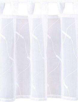 Gerster Scheibengardine Arist (1 St), Schlaufen, halbtransparent, SB-Schlaufenbistro "Arist" weiß, mit Stickerei, 150cm X 50 cm (B x H)